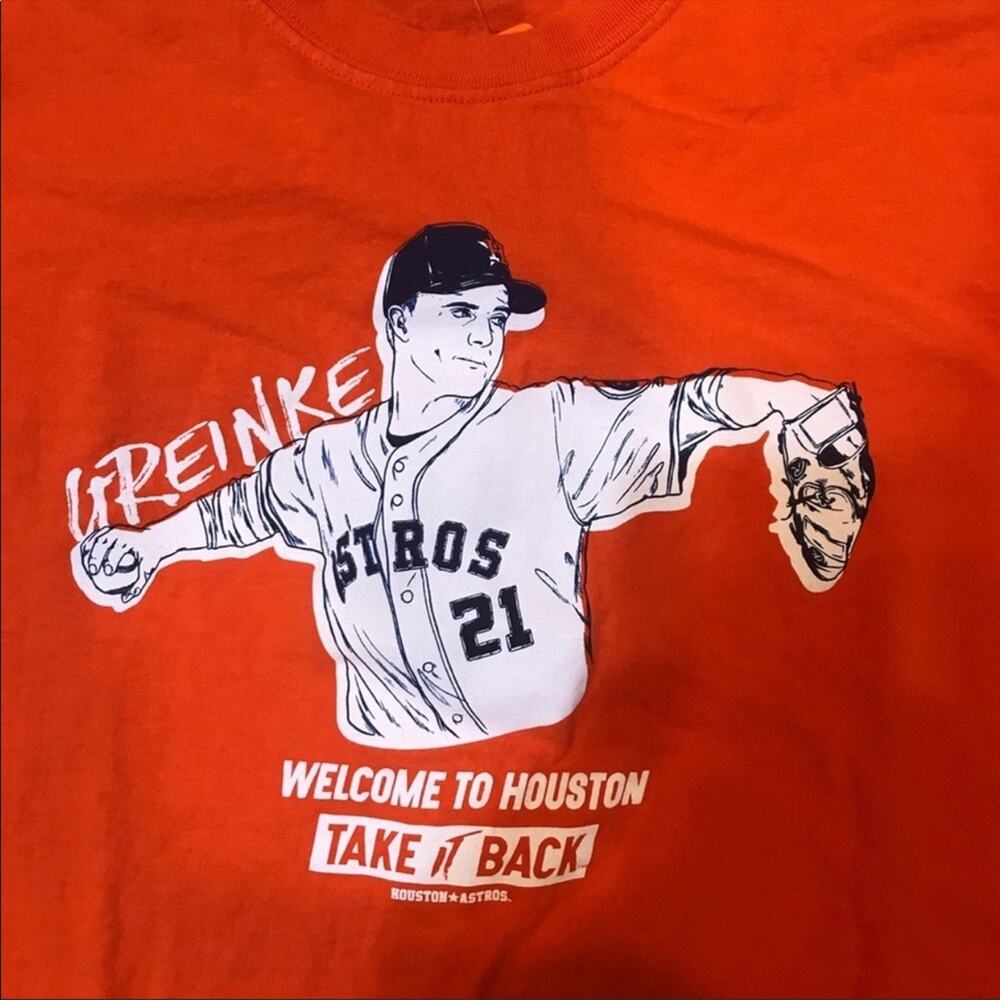 Houston Astros MLB Pitcher Zack Greinke Short Sleeve Orange XL
